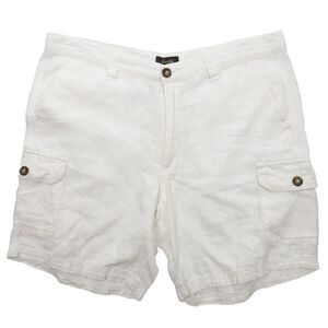 Tasso Elba Men's Cargo Shorts Size 36 Linen Cotton Blend Flat Front Chino